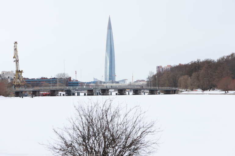 Первый этап строительства подземного перехода у «Лахта Центра завершен на 77%